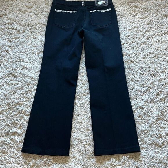 Vintage LAWMAN Western Womens Embellished Black Jeans Rhinestone Size 9 Slim Fit - Picture 9 of 16